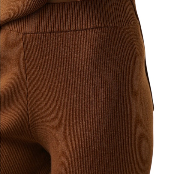 Rails Jules Fox Brown Cotton Silk Blend Ribbed Knit Split Hem Pants Medium - Picture 14 of 14